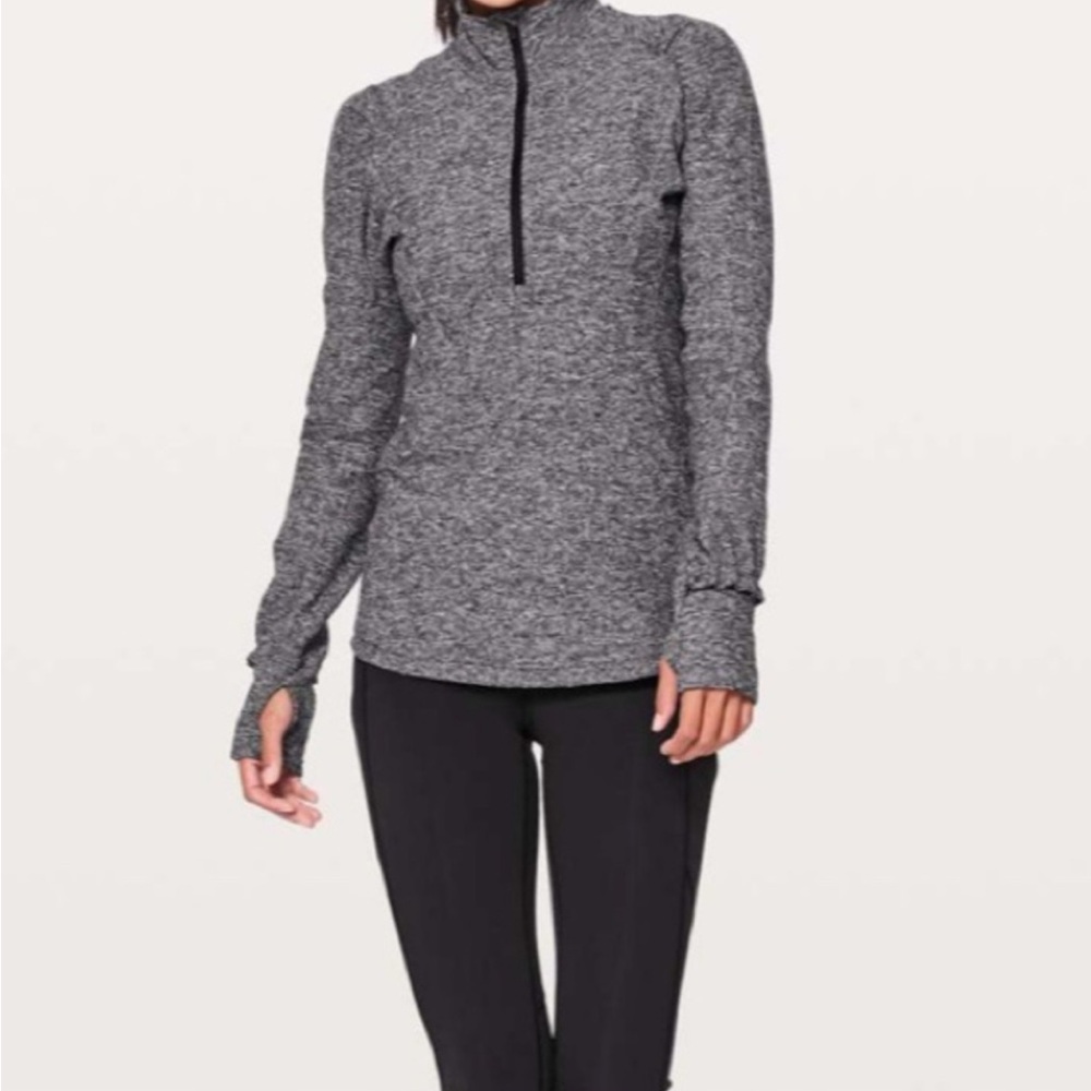 Lululemon Extra Mile Long Sleeve Heathered Black/Reflective
